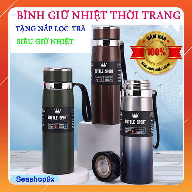 -Bình giữ nhiệt 1000L  inox cao cấp 4 lớp có tặng kèm nắp lọc trà lõi thép chống gỉ an toàn tuyệt đối, giữ nhiệt cả ngày không bị đọng nước bên ngoài