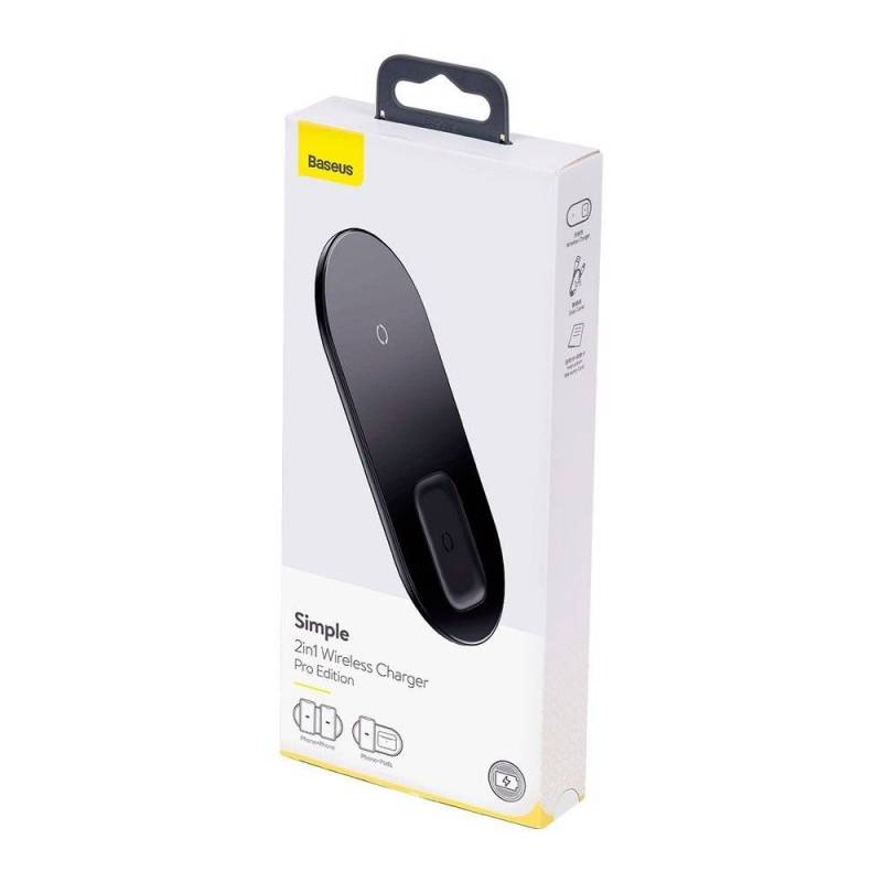 Dock sạc không dây 2 in 1 cho điện thoại và tai nghe Baseus Simple Pro Edition For Phones+Pod