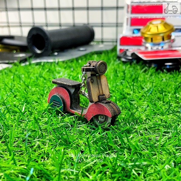 Móc Khóa Vespa 3D 2D Bằng Gỗ Cao Cấp