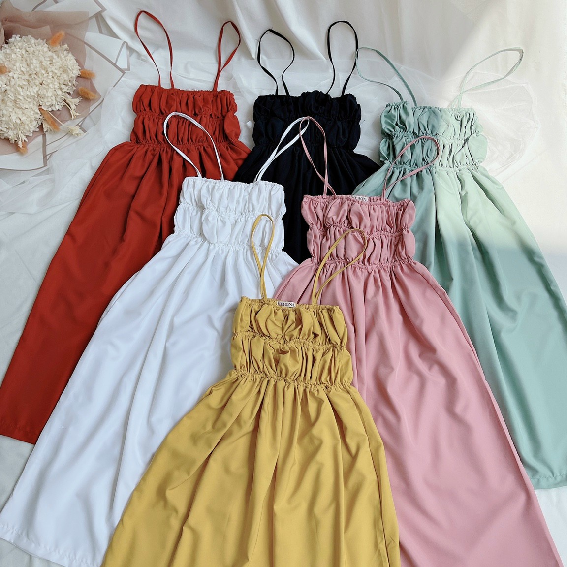 [ Siêu Phẩm ] Đầm Hai Dây Chun Ngực Siêu Dễ Thương ( kèm ảnh thật shop)