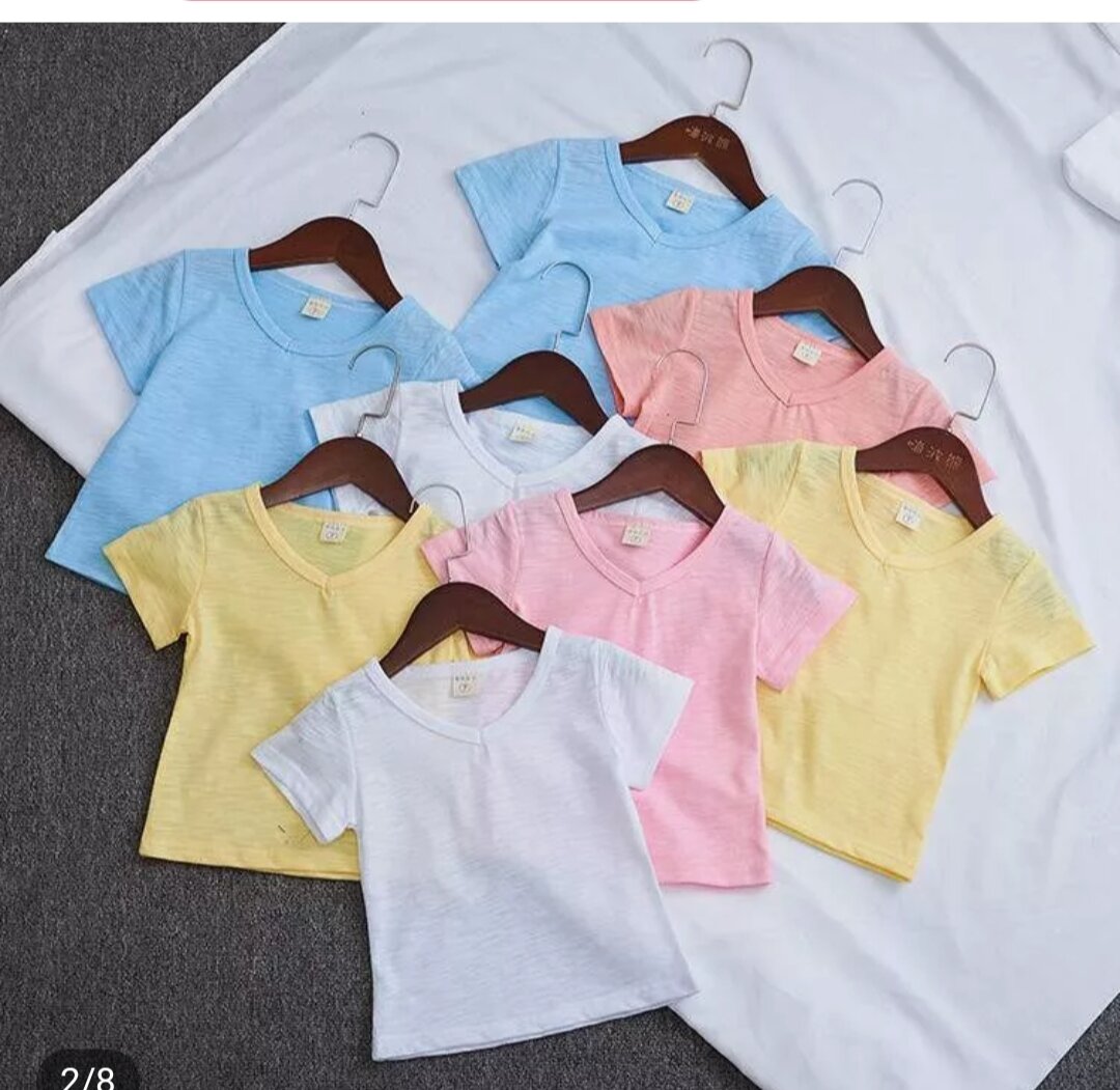 Áo thun bé gái,bé trai,kiểu cổ tim 7-25kg- [Subonkids Fashion]