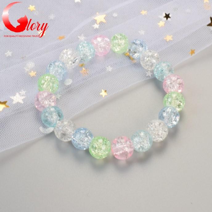 Cute female bracelet with super beautiful sparkling stone beads - Women's bracelet with bracelets lucky multicolor 10mm beads BG-333896