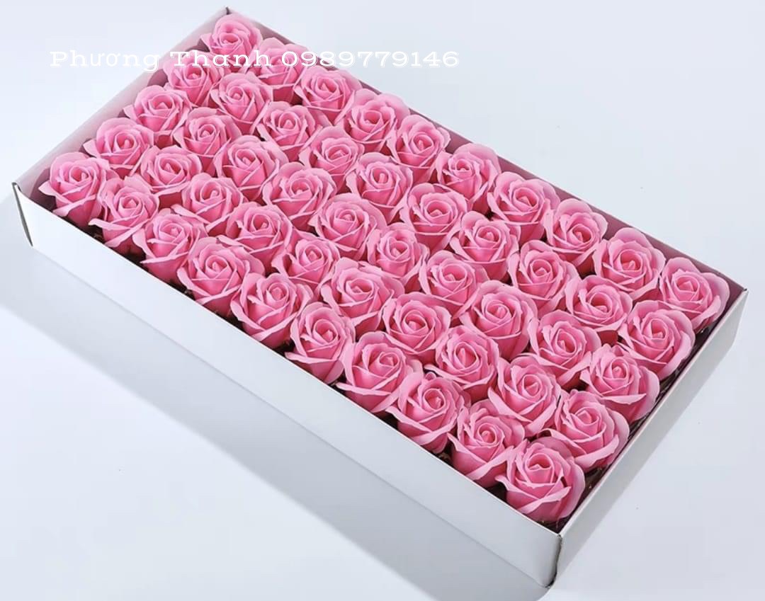 (có hỏa tốc)HOA HỒNG SÁP THƠM, Hộp 50 đầu bông