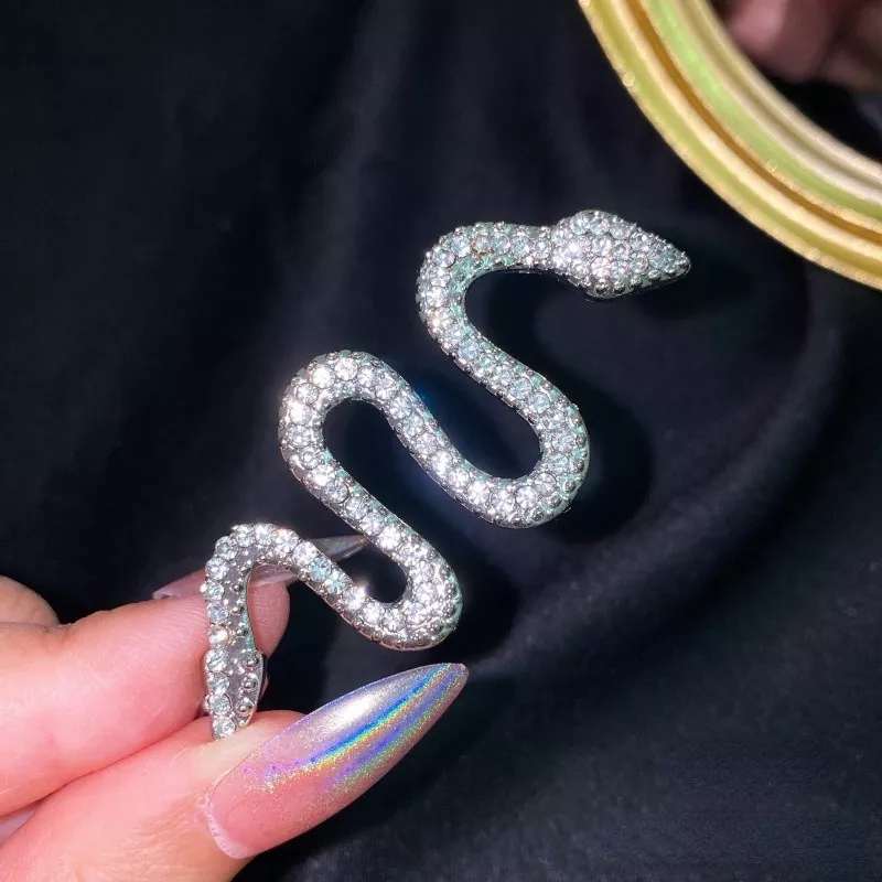 [ ẢNH THẬT ] Kẹp thiết kế hình Rắn đính pha lê thời trang xinh xắn cá tính phong cách Hàn