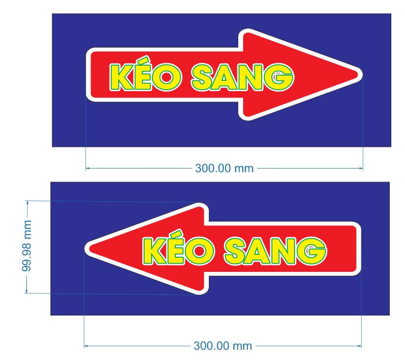 Decal dán kính "ĐẨY VÀO - KÉO RA" , KÉO SANG