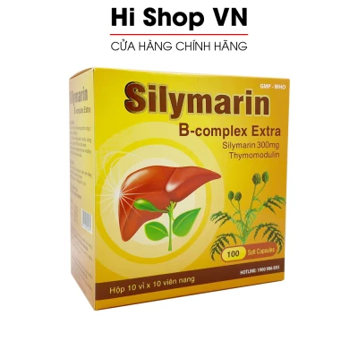 Viên uống bổ gan Silymarin B-complex Extra giải độc gan, hạ men gan - Hộp 100 viên tăng cường chức năng gan