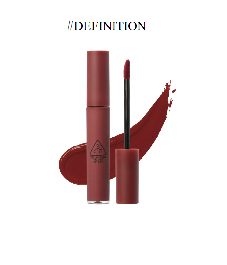 Son kem 3CE velvet lip tint #Definition gam đỏ trầm