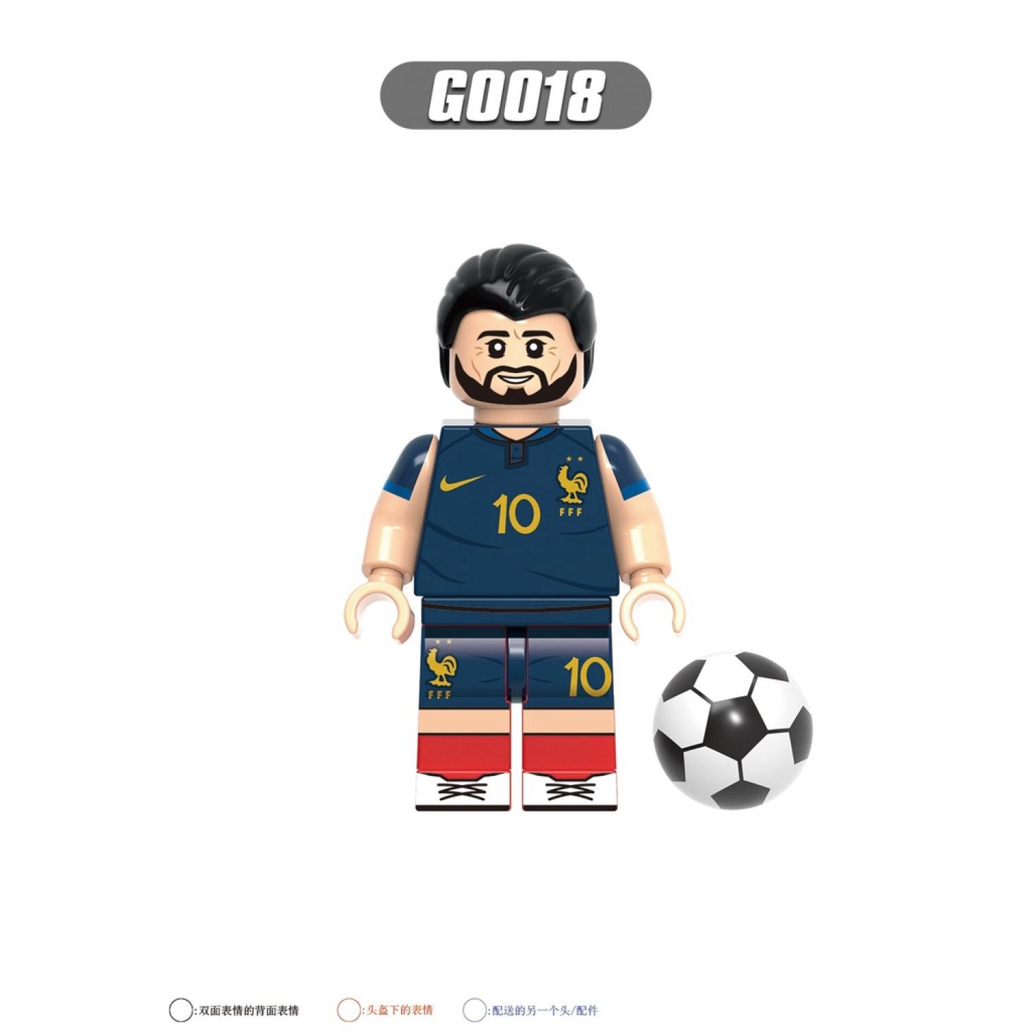 Minifigures các mẫu nhân vật cầu thủ bóng đá nổi tiếng messi ronaldo g0103 - ảnh sản phẩm 5
