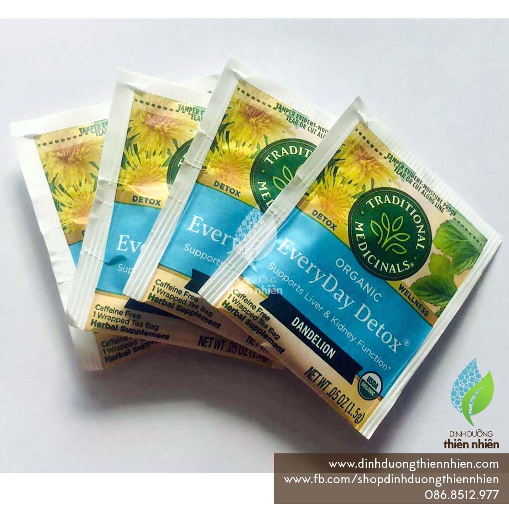 Trà Hữu Cơ Traditional Medicinals Everyday Detox Dandelion, Giải Độc Hàng Ngày, từ Cây Bồ Công Anh
