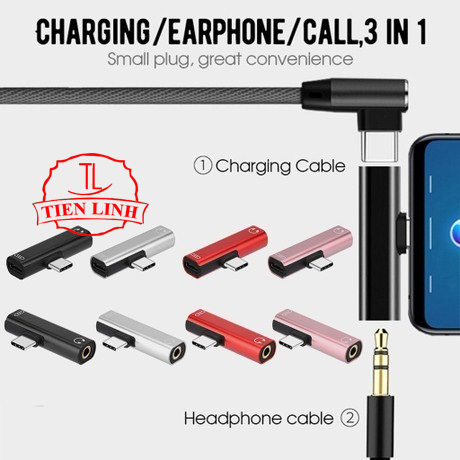 Type-C audio to 3.5mm earphone jack adapter and Type-C charging for Android Type C Huawei and Xiaomi series