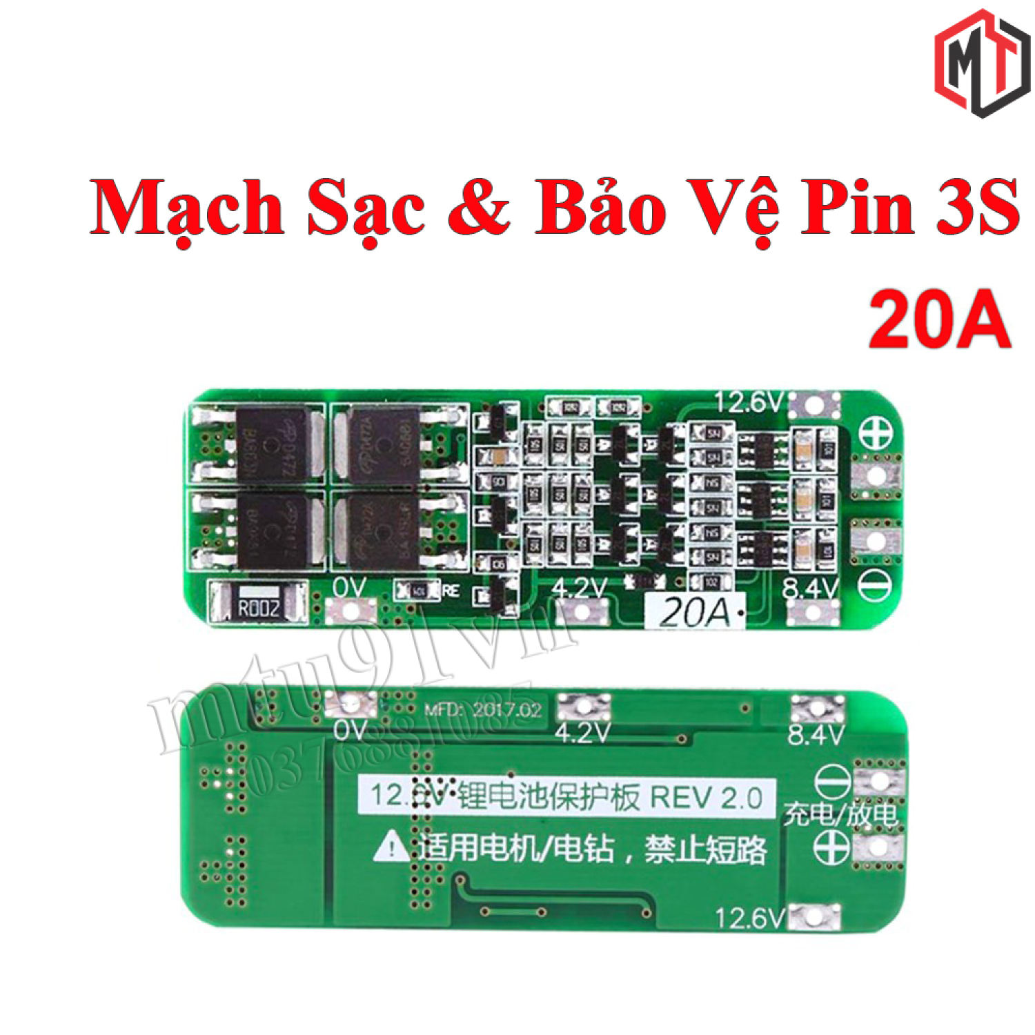 013 mạch 3s 12v - 20a sạc cân bằng và bảo vệ pin 18650 / li-ion 3.7v