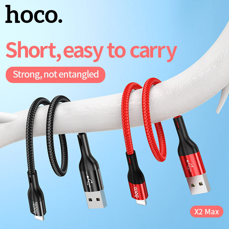 Cáp sạc ngắn Hoco X2 Max cổng Lightning / Type-C / Micro-USB QC3.0, max 3A, dài 25cm - NHẤT TÍN Computer