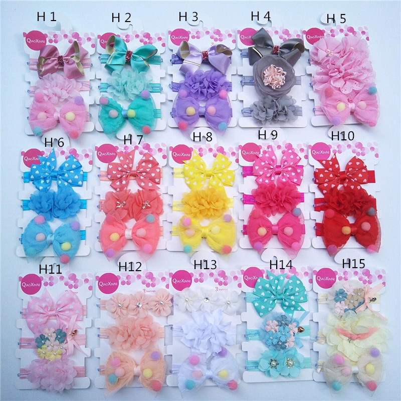 set phụ kiện băng đô nơ xinh cho bé set 3 cái