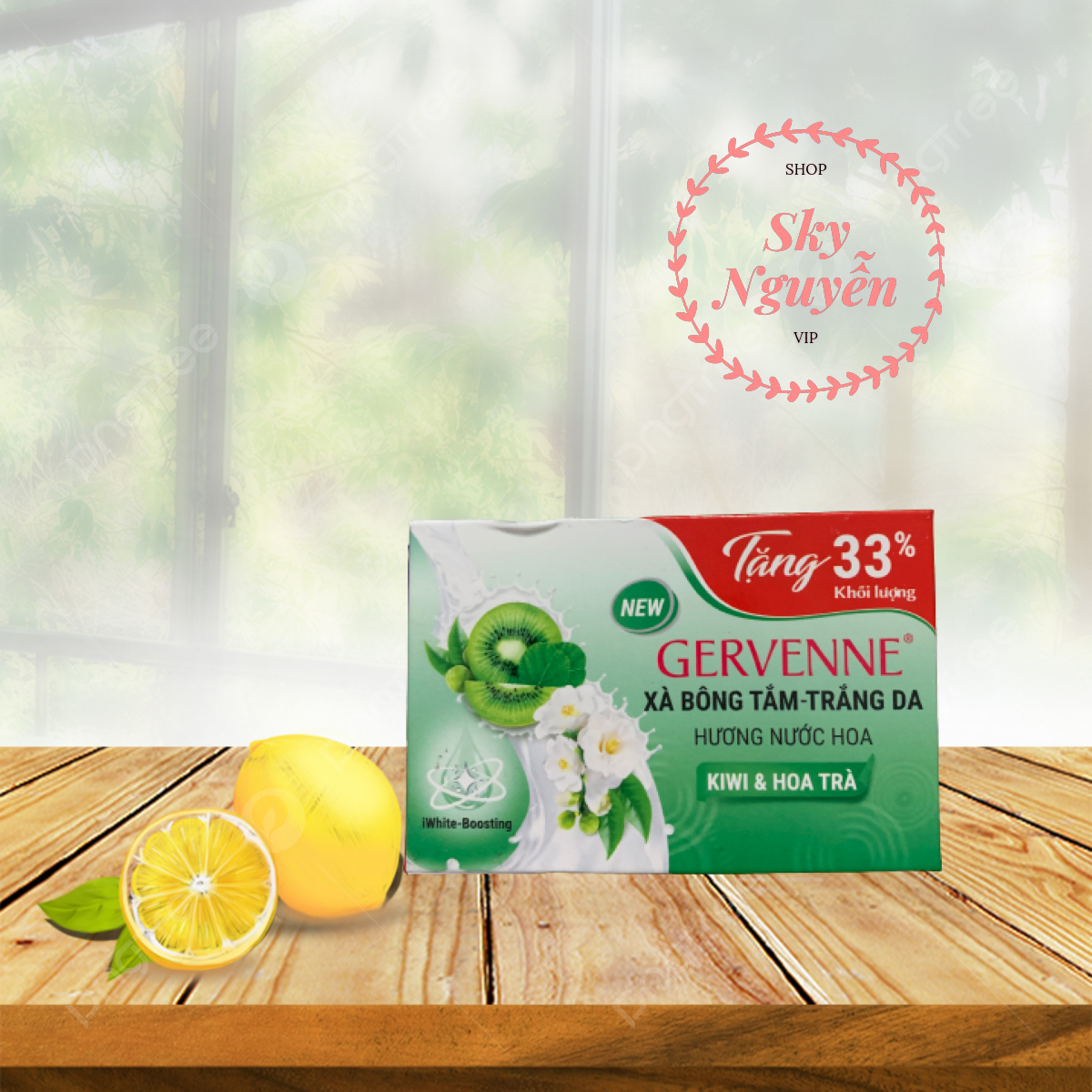 Xà bông cục gervenne mẫu mới 120g.