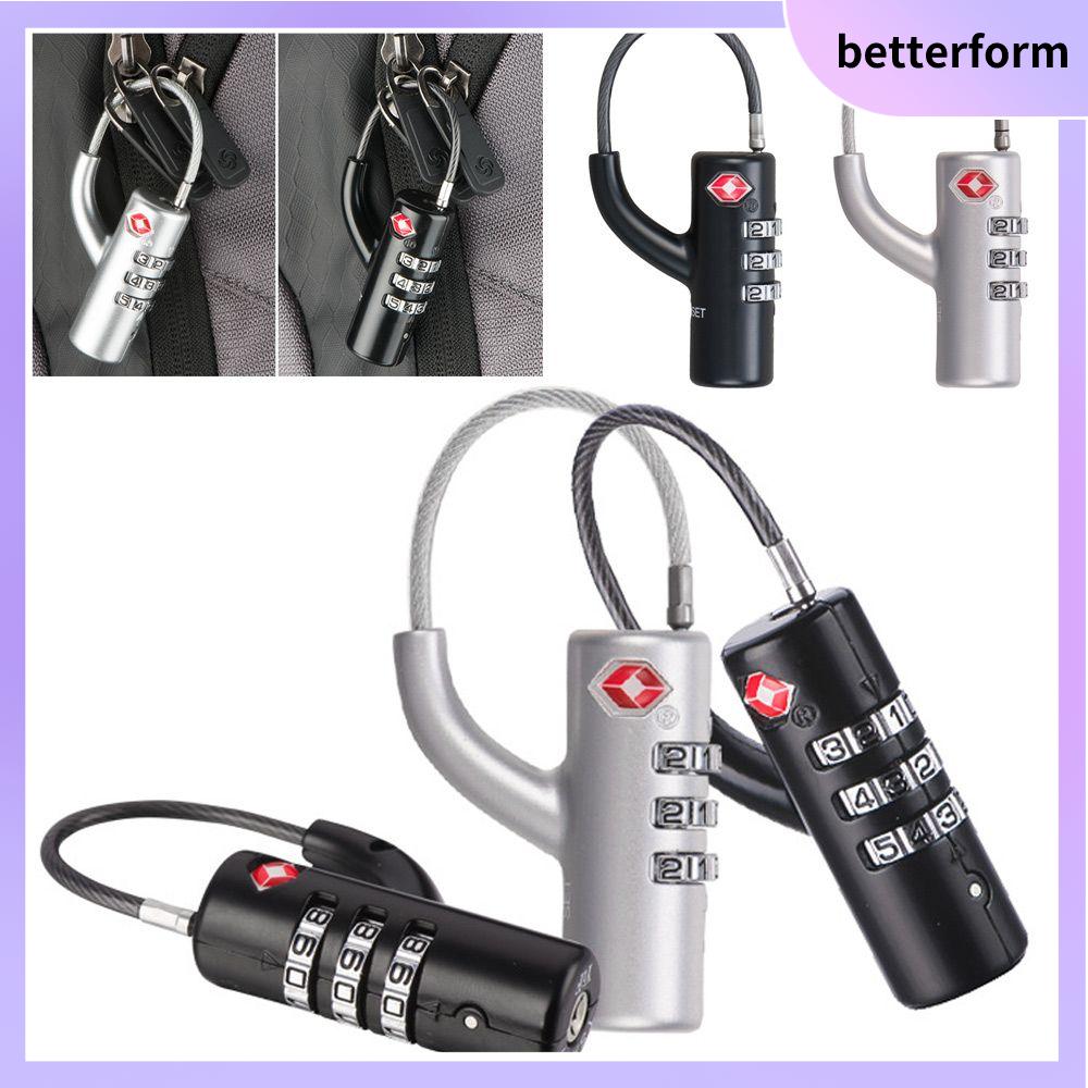 BETTERFORM Khóa Hành Lý Dây Cáp Di Động Chống Nước Chống Trộm Khóa Hải Quan TSA Khóa Mã Hải Quan Khóa Kết Hợp Ổ Khóa Với Cáp Thép