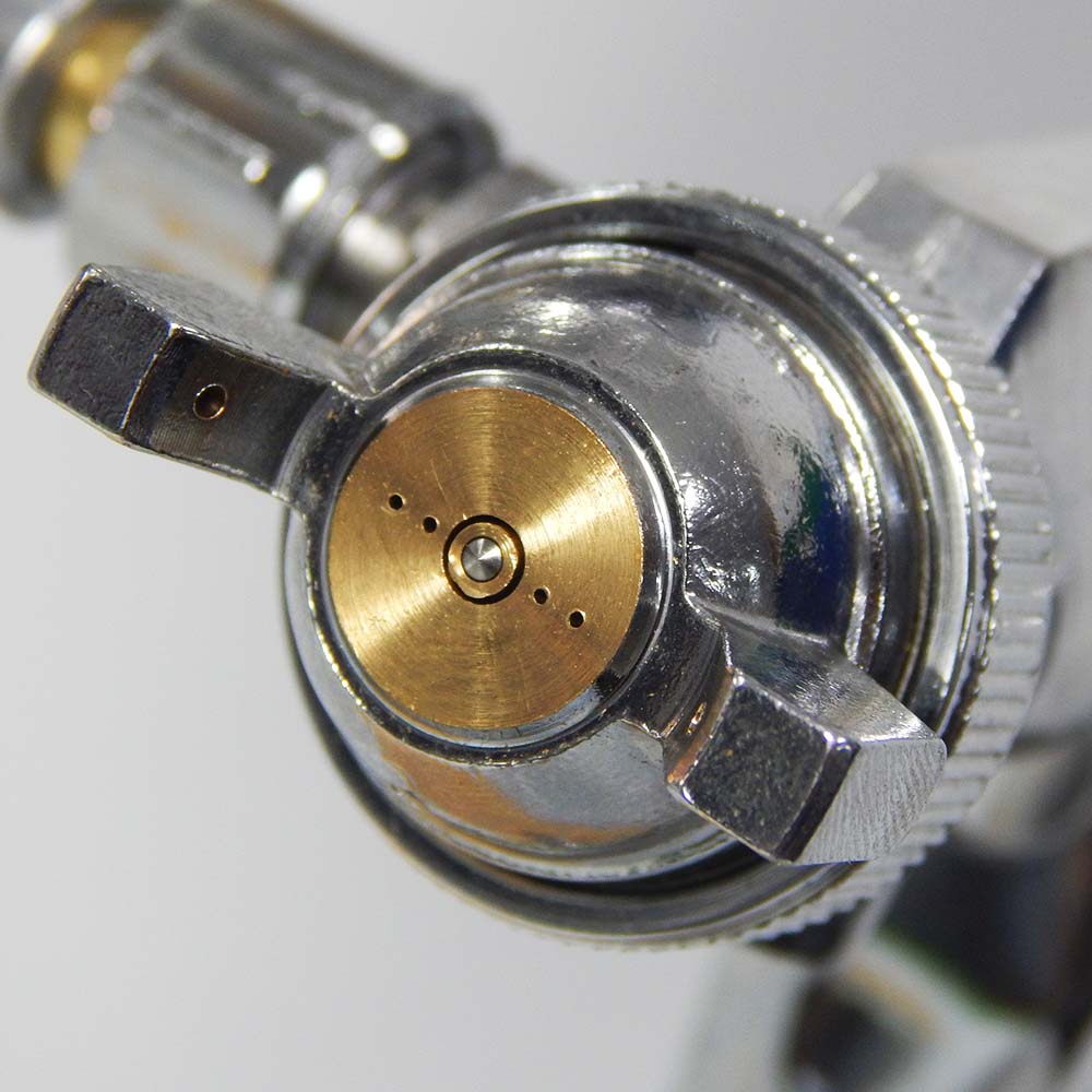 Súng phun sơn F75 hộp xanh loại phổ thông chất lượng ổn định béc phun 1.5mm, súng phun sơn khí nén F75