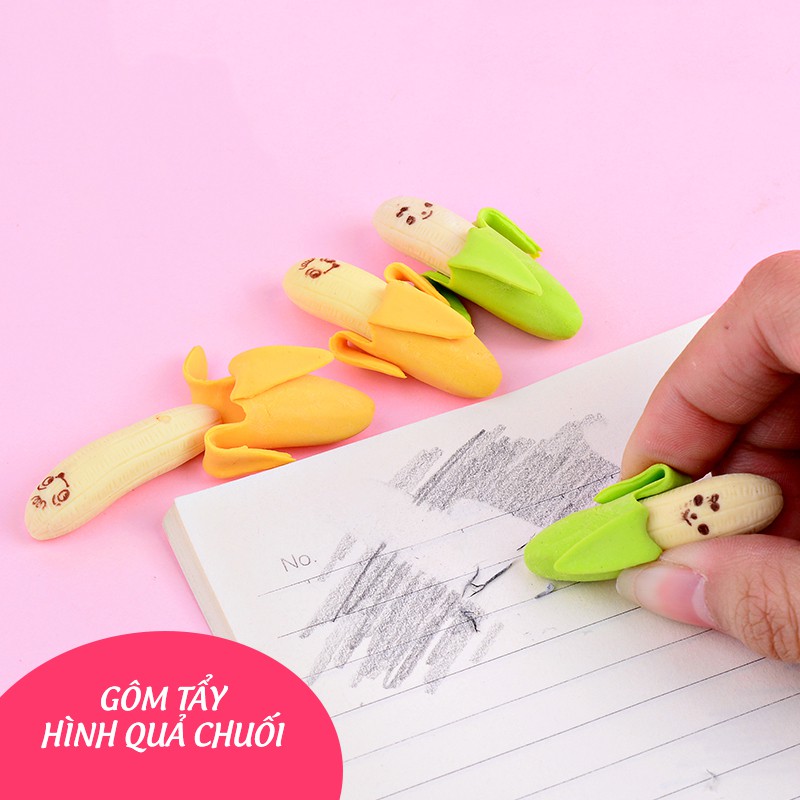 Tẩy gôm quả chuối dễ thương (giao ngẫu nhiên màu)