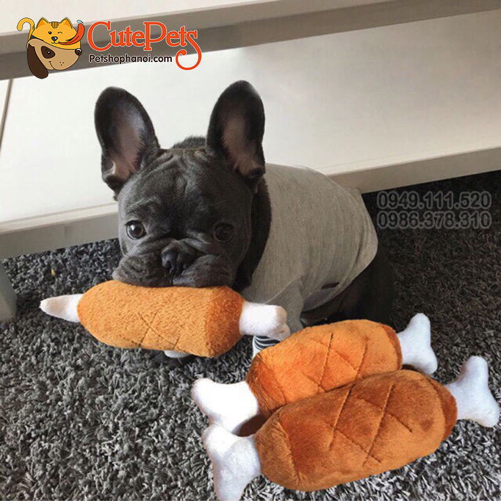 Đồ chơi cho chó đùi xương gà vải - Phụ kiện chó mèo Hà Nội