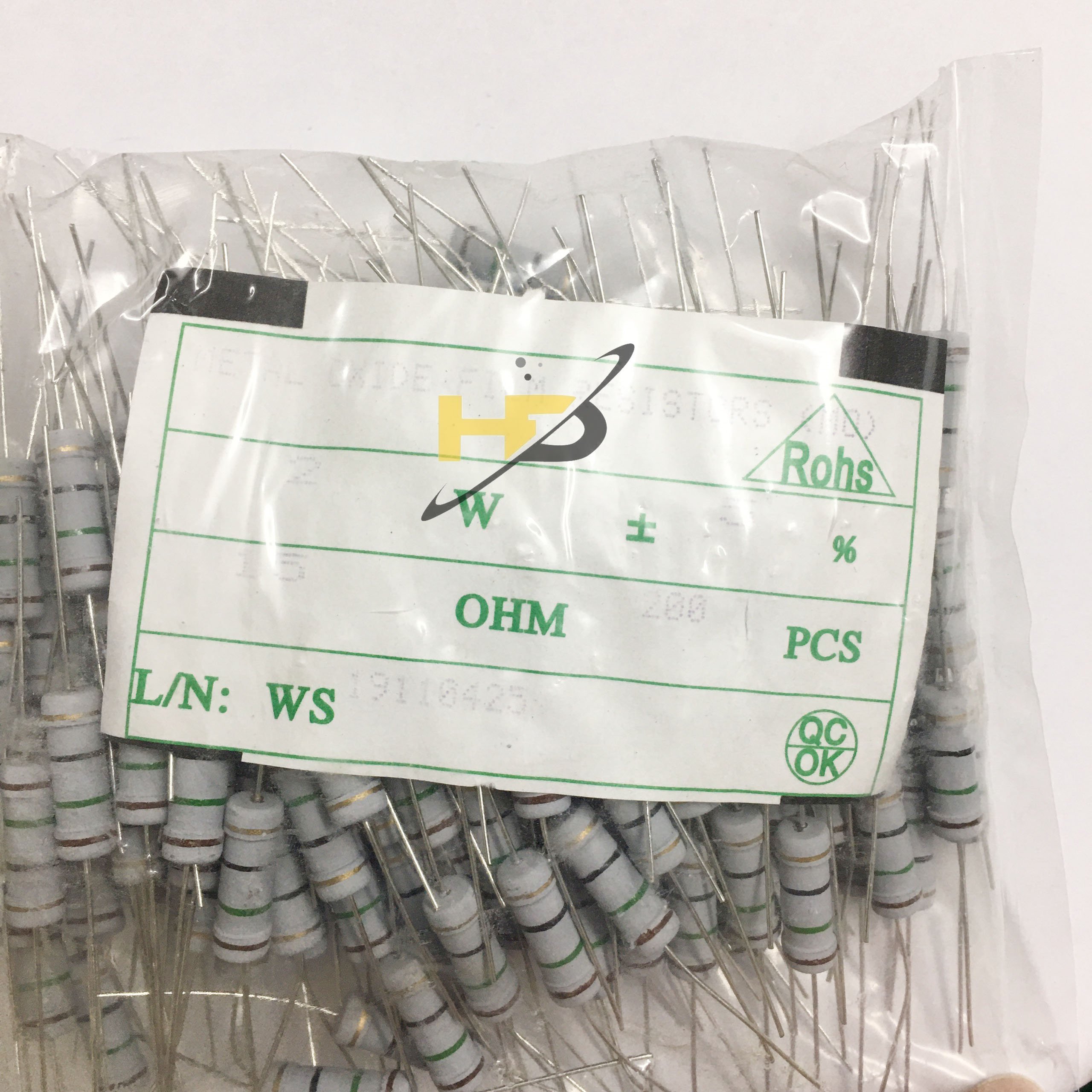 Gói 20 Con Điện Trở Công Suất 15R 2W 5% Mới