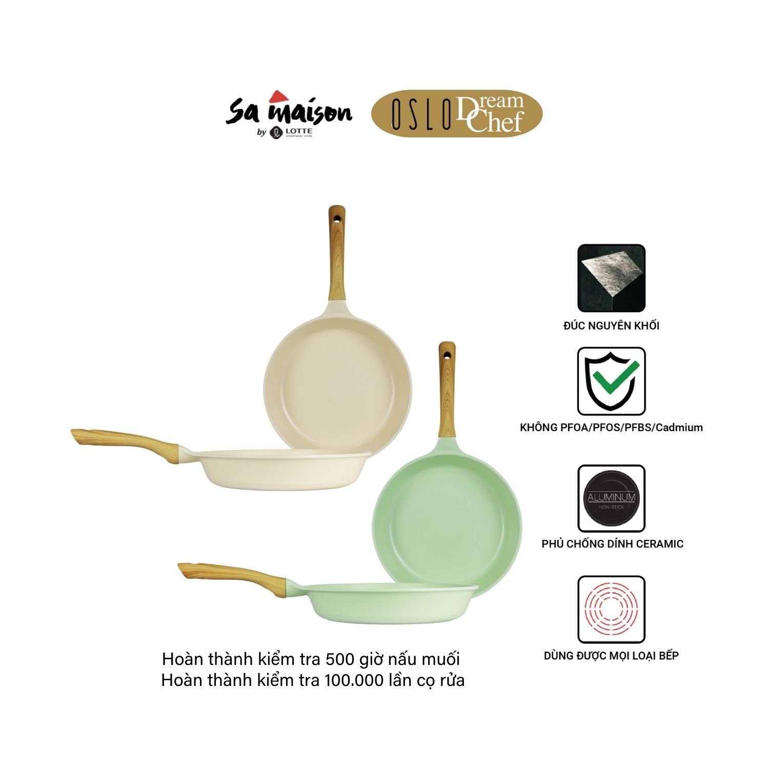 Chảo cạn chống dính phủ ceramic Oslo Dreamchef 24-26-28cm