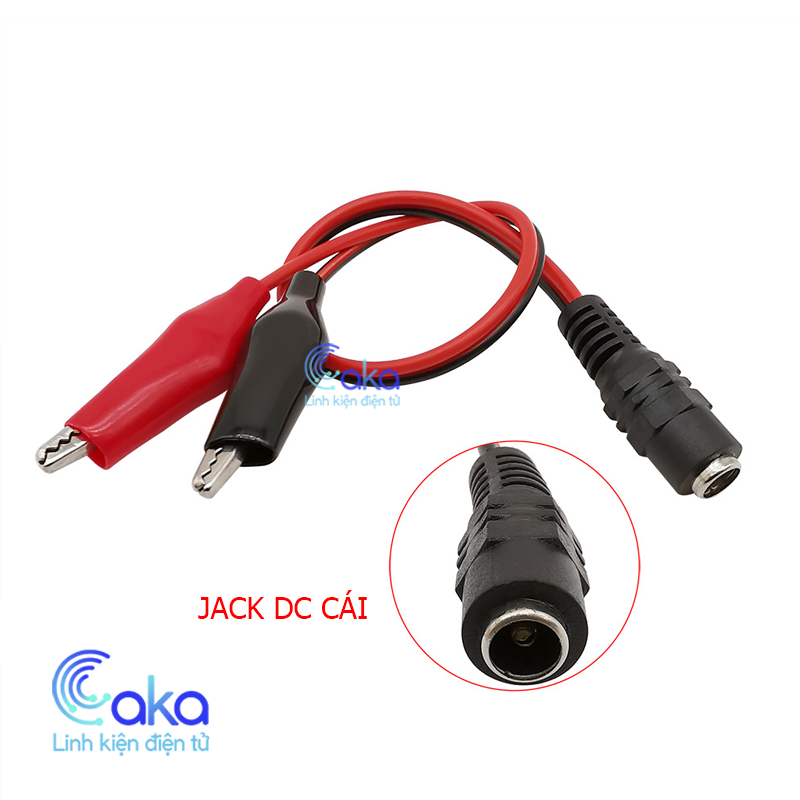 Dây nguồn dc ra 2 đầu kẹp cá sấu 30cm