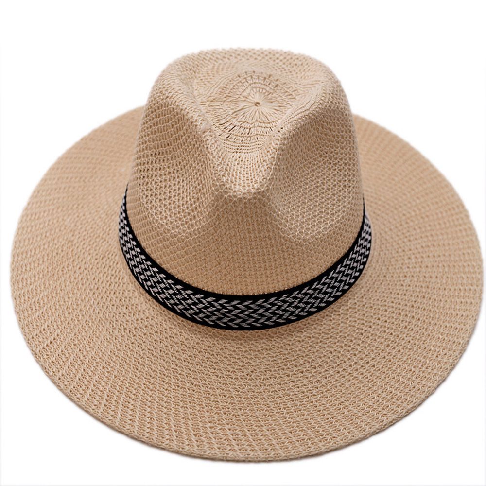 Ggfg thời trang mát bãi biển nam du lịch cha bowler hat trung-tuổi người đàn ông mũ rơm rắn màu sắc panama hat cũ người đàn ông trời hat