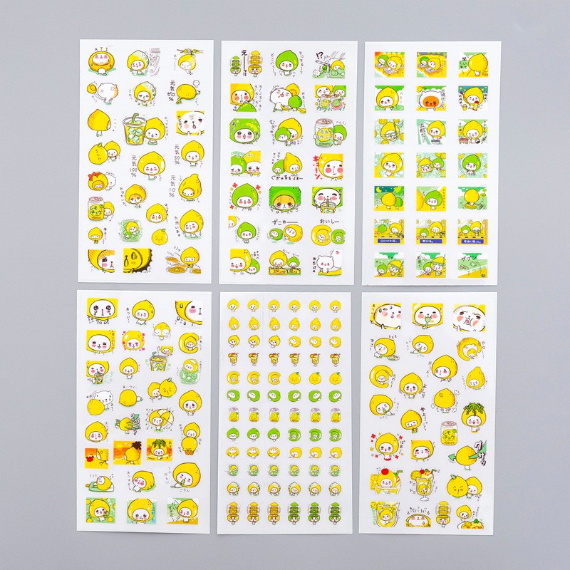 Sticker dán Cute baby/orance cat/Lemon/ Snail/cá heo/ biglet