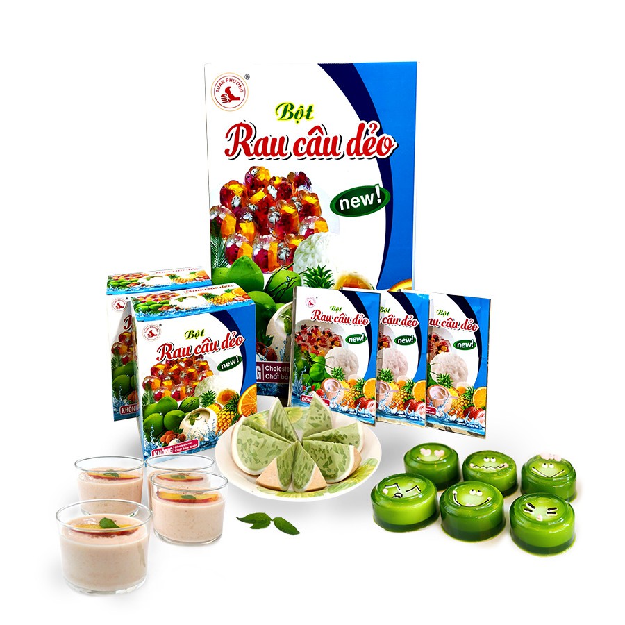 1 hộp 12 Gói bột rau câu dẻo Tuấn Phương