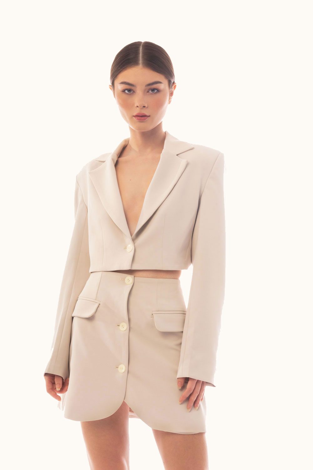 Daphale - set áo blazer croptop và chân váy elodie