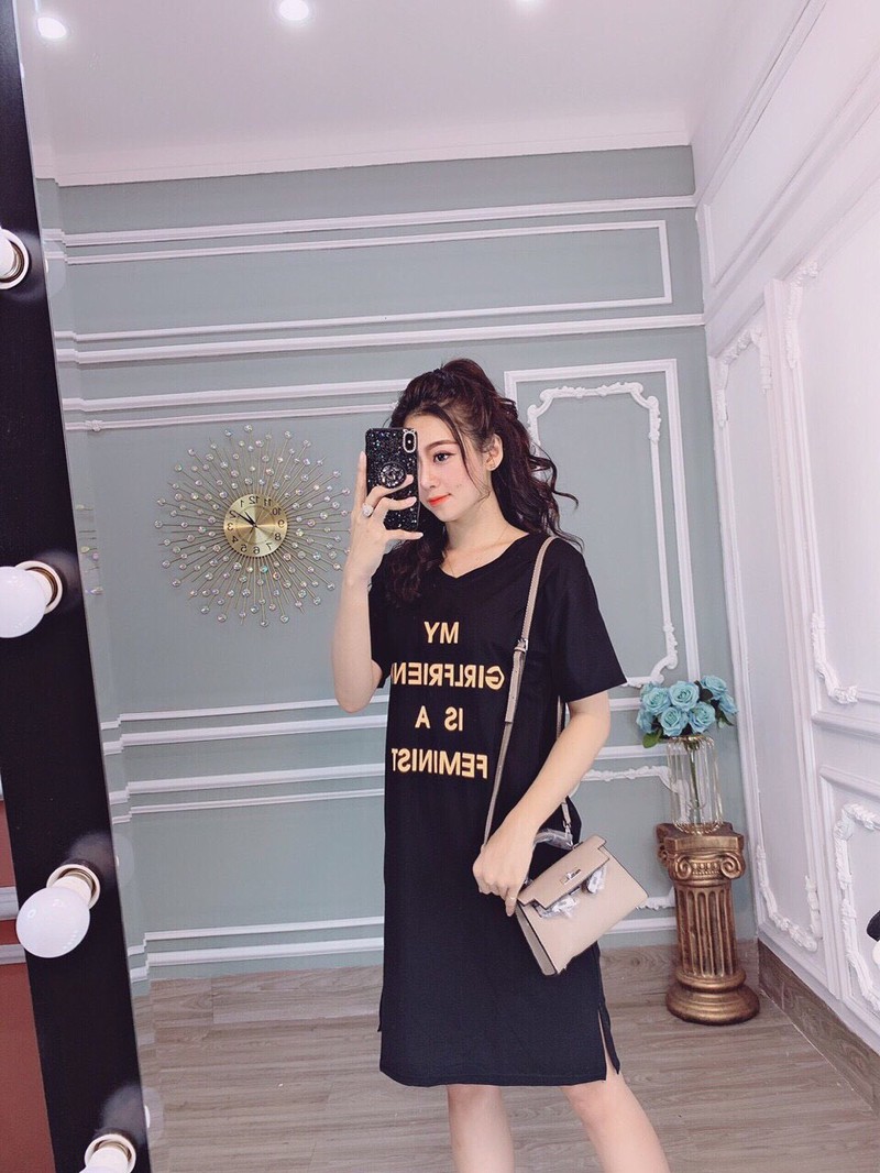 [HCM]ĐẦM SUÔNG COTTON CỔ TIM - MT06