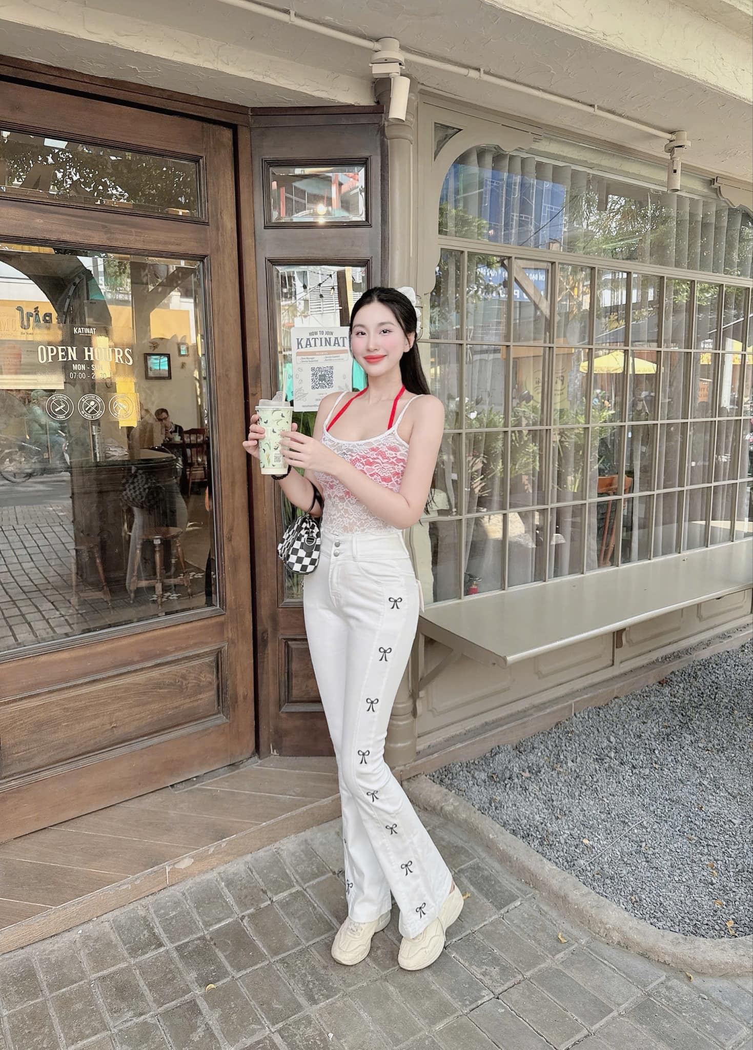 Quần Jeans Nữ Lưng Cao Ống Loe Thời Trang