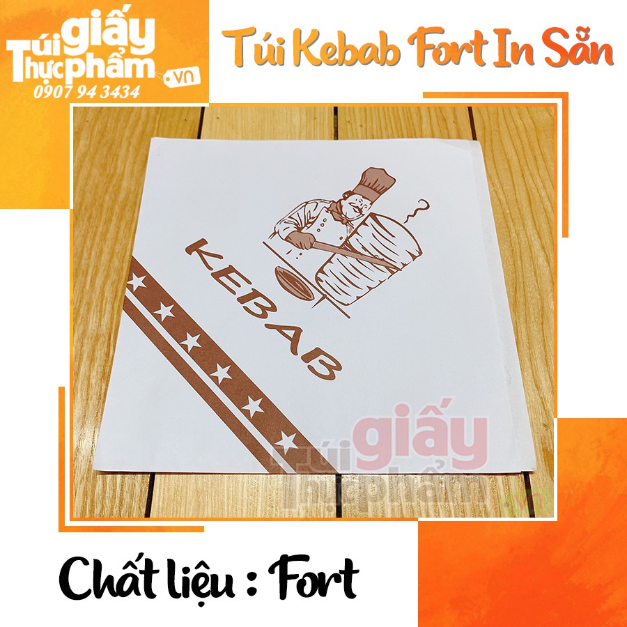 [Giá gốc]1000 túi giấy Kebab (Fort - in sẵn)