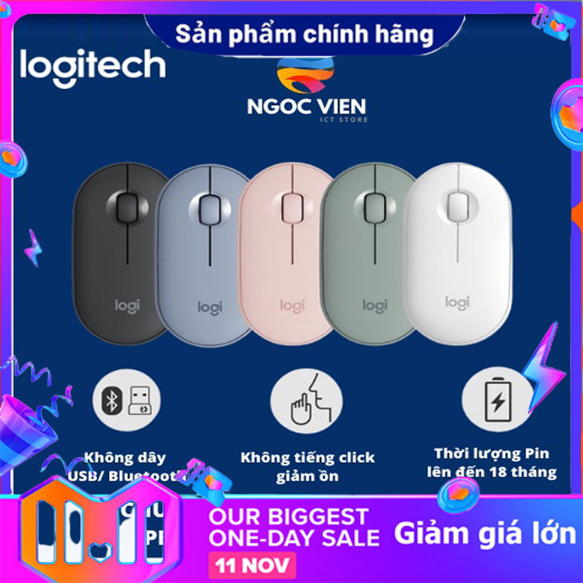 Logitech Pebble M350 Chuột Không Dây Quietest Nhỏ Ánh Sáng Bluetooth Công Nghệ Năng Lượng Thấp Im Lặng Chuột 1000DPI Dòng Bạn Bè Hợp Tác