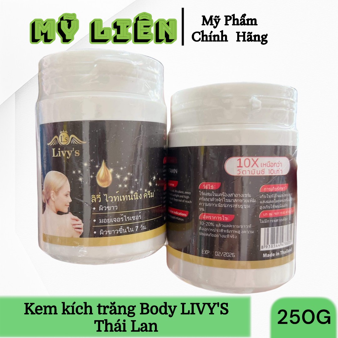 Kem kích trắng Body Livy 250gam Thái lan