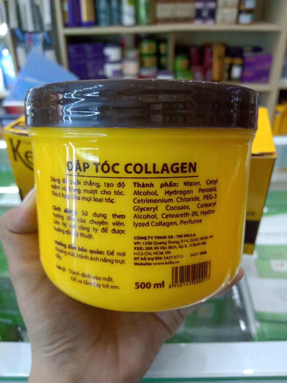 Kem duỗi tóc Collagen Kella(Vàng) 500MLx2