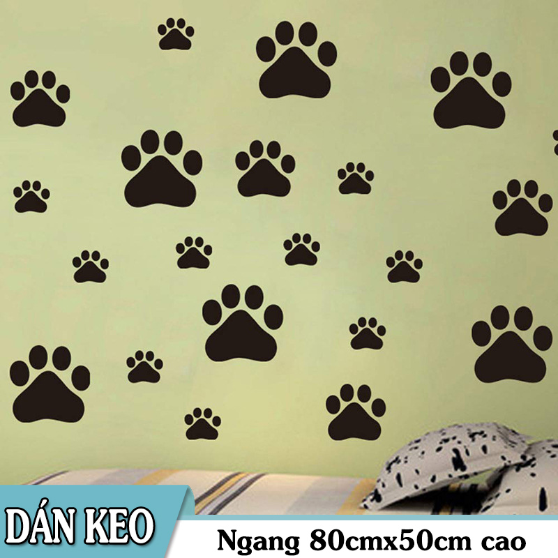 [HCM]Decal trang trí Bàn Chân Chó Đen và Trắng đáng yêu