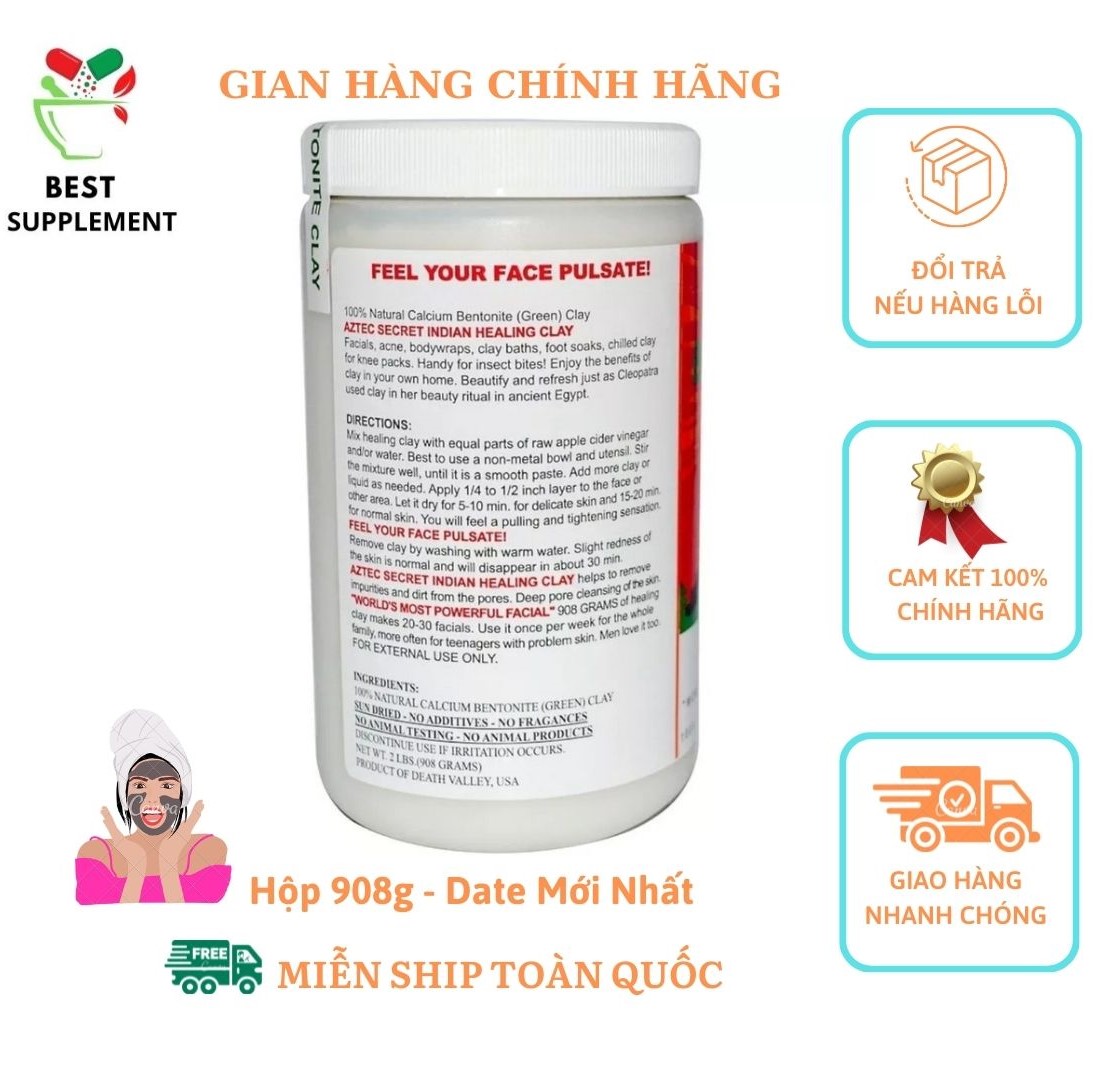 Mặt nạ đất sét, Aztec Secret, Indian Healing Clay, Deep Pore Cleansing, 2 lbs (908 g)