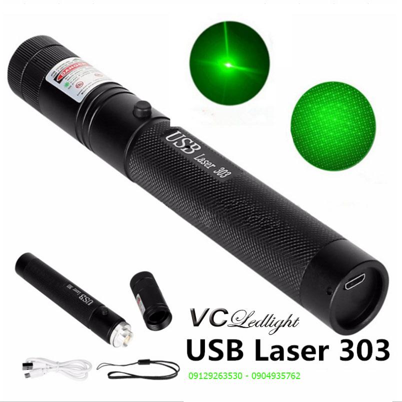 Bút laser 303 chân sạc usb cao cấp