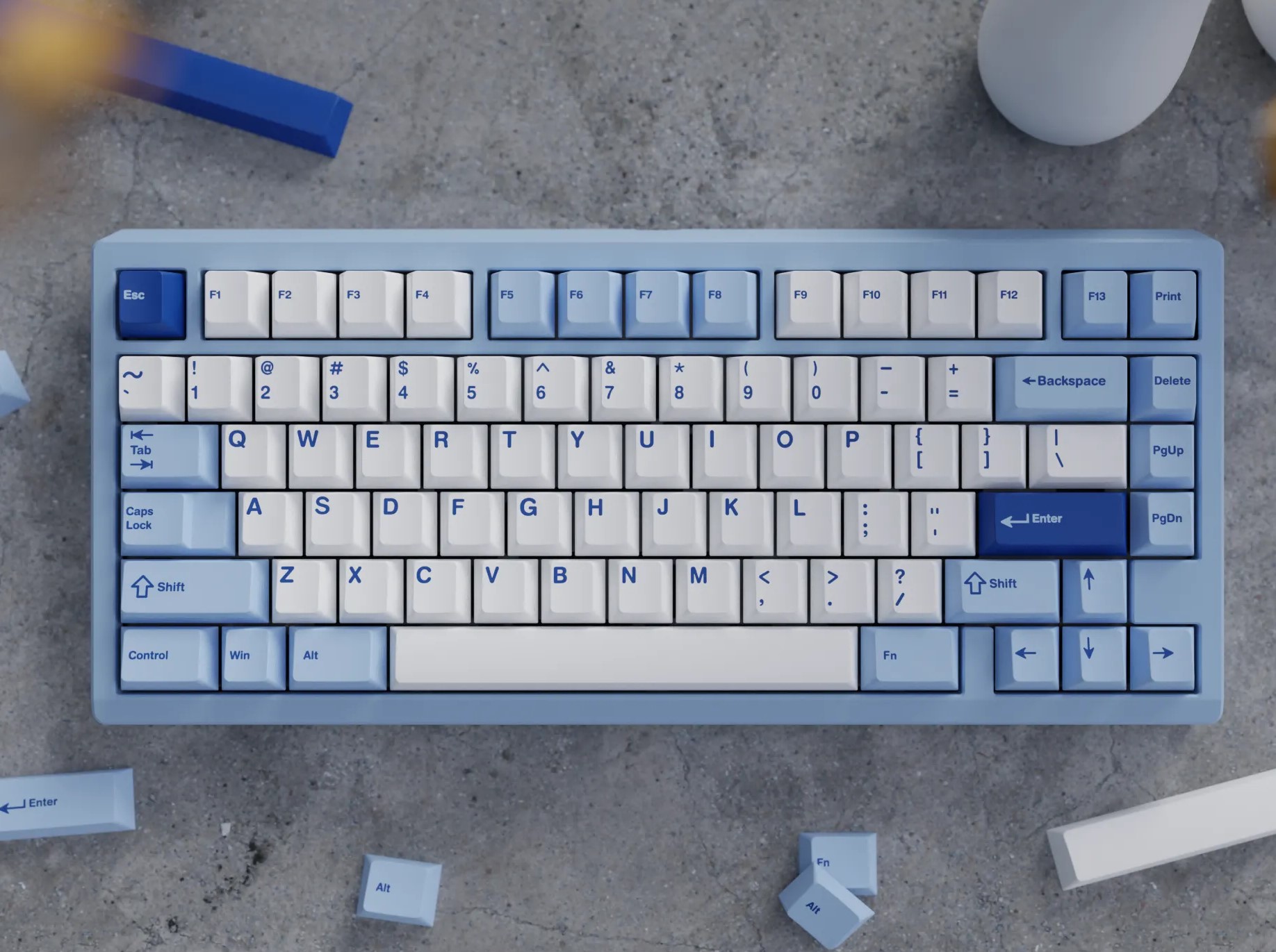 Bộ Nút Bàn Phím Cơ | Keycap Cherry WS Blue Oasis | PBT Doubleshot