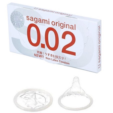 Bao cao su cực siêu mỏng sagami original 0.02 - hộp 2 bao