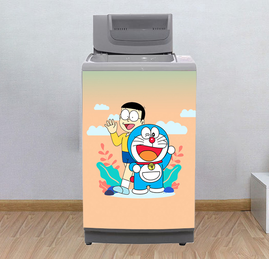 [HCM]Decal dán máy giặt mẫu Doraemon 07
