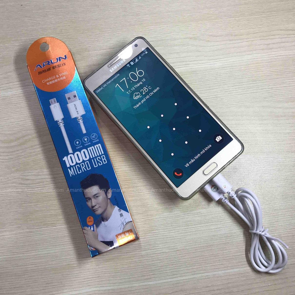 Cáp sạc điện thoại Arun Micro USB dành cho Android dài 1m
