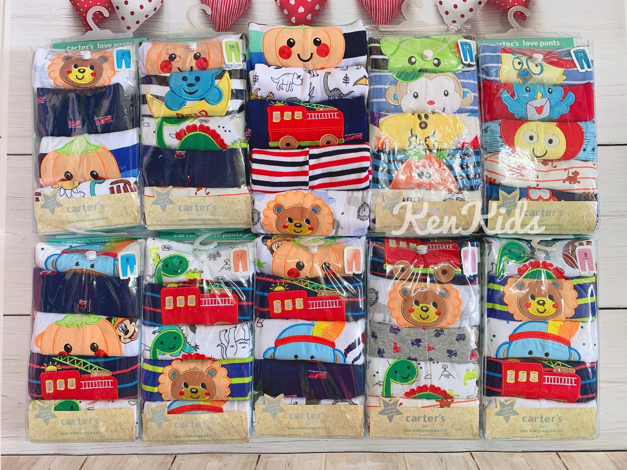 Set 2 Quần dài thêu mông thú Carter Thái Lan (5-13kg) bé trai