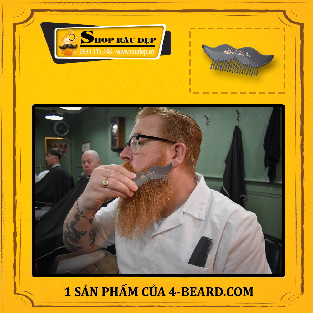 Lược Chải Râu Beard Comb Sừng Bò Châu Phi