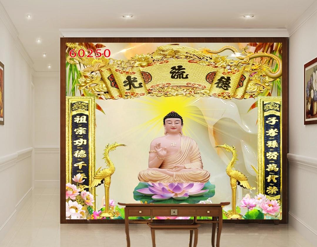 Tranh Dán Tường 3D,Tranh Phòng Thờ, Đức Phật , 250