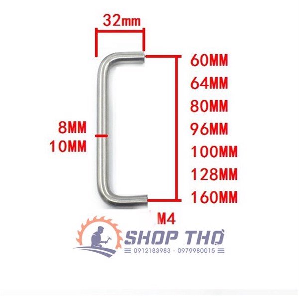 Tay Kéo Chữ U Inox 201 (Set 2 Cái)