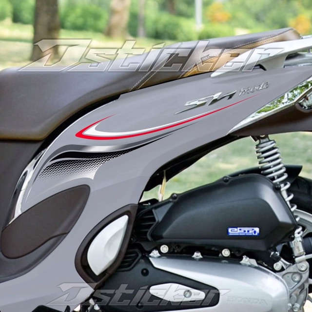 Tem Sh Mode 2020 - Chỉ Đỏ Rời Dán Xe Xám