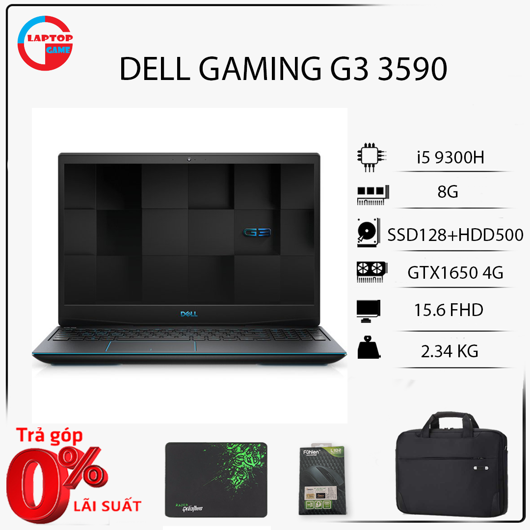 Dell G3 15 3590 - laptop gaming core i5 9300h ram 16g ssd 128+1tb vga GTX 1650 , GTX 1050 4g màn 15.6 fhd ips