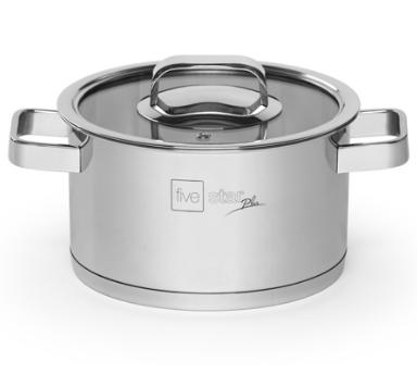 NỒI INOX FIVESTAR QUAI VUÔNG, NẮP KÍNH (INOX 304 CAO CẤP) 18CM