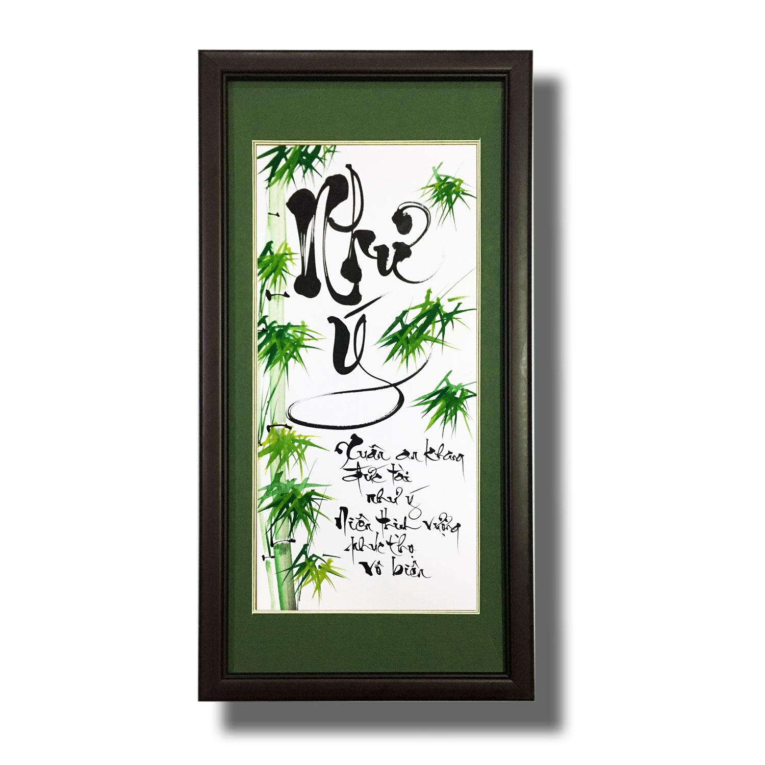 Tranh thư pháp sáng tác - Chữ Như Ý - Tranh Mỹ Thuật Minh Hiền